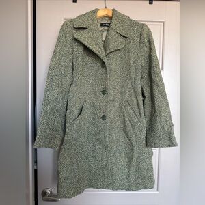 Women’s GUESS Green Button Up Jacket, Size Large, Early 2000’s, Wool Blend